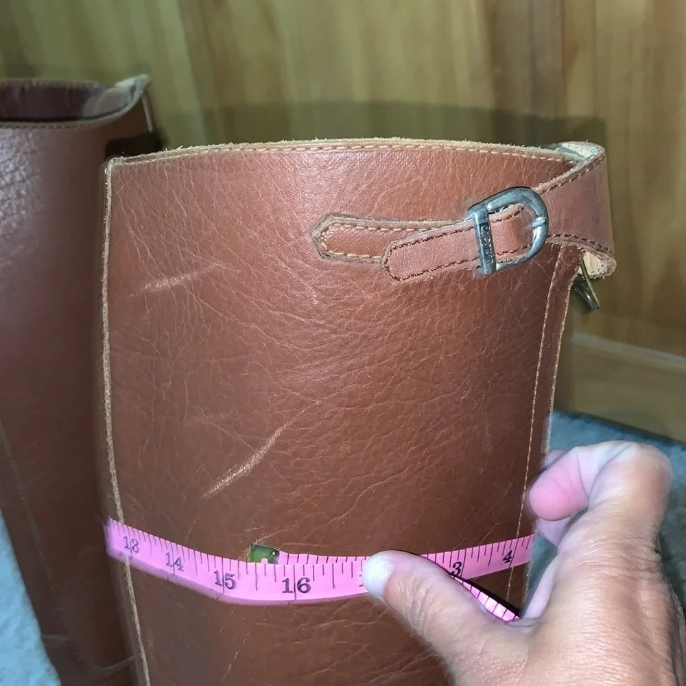 American made polo player boots ladies size 9 1/2-10 Regular calf saddle brown